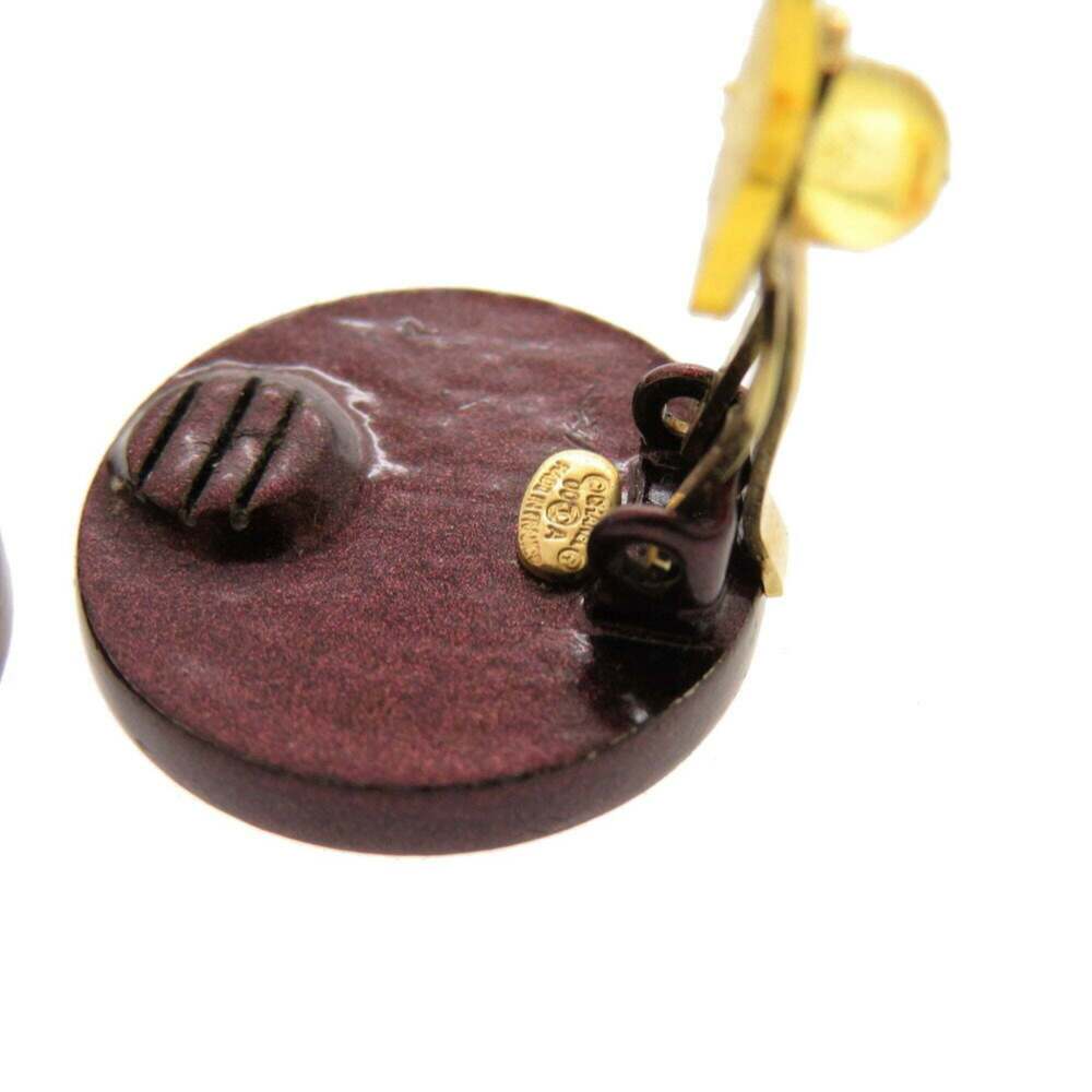 CHANEL Authentic Pink Leather Logo Earrings - Picture 5 of 5